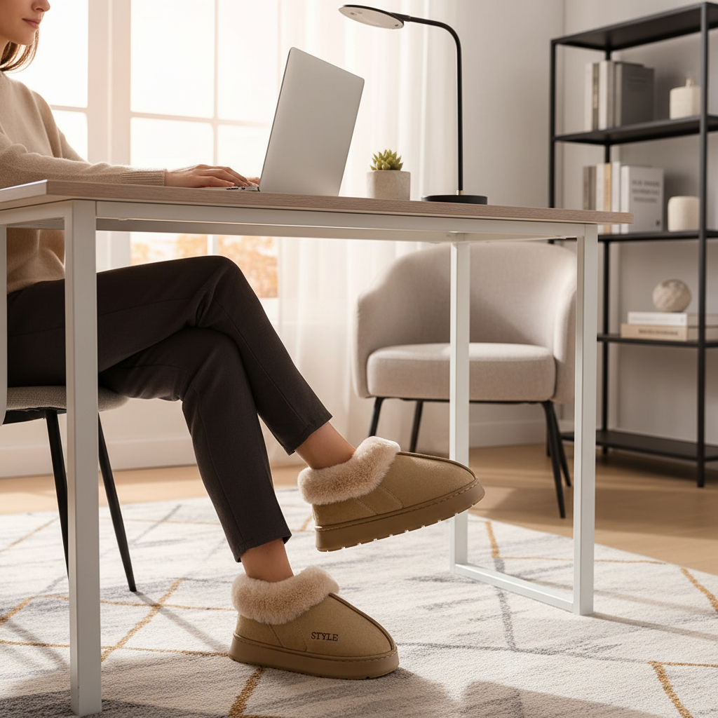 Couple's Luxury Comfortable Warm Fleece Lined Winter Slippers - Elegant, Warm, and Comfortable Thick Sole Indoor