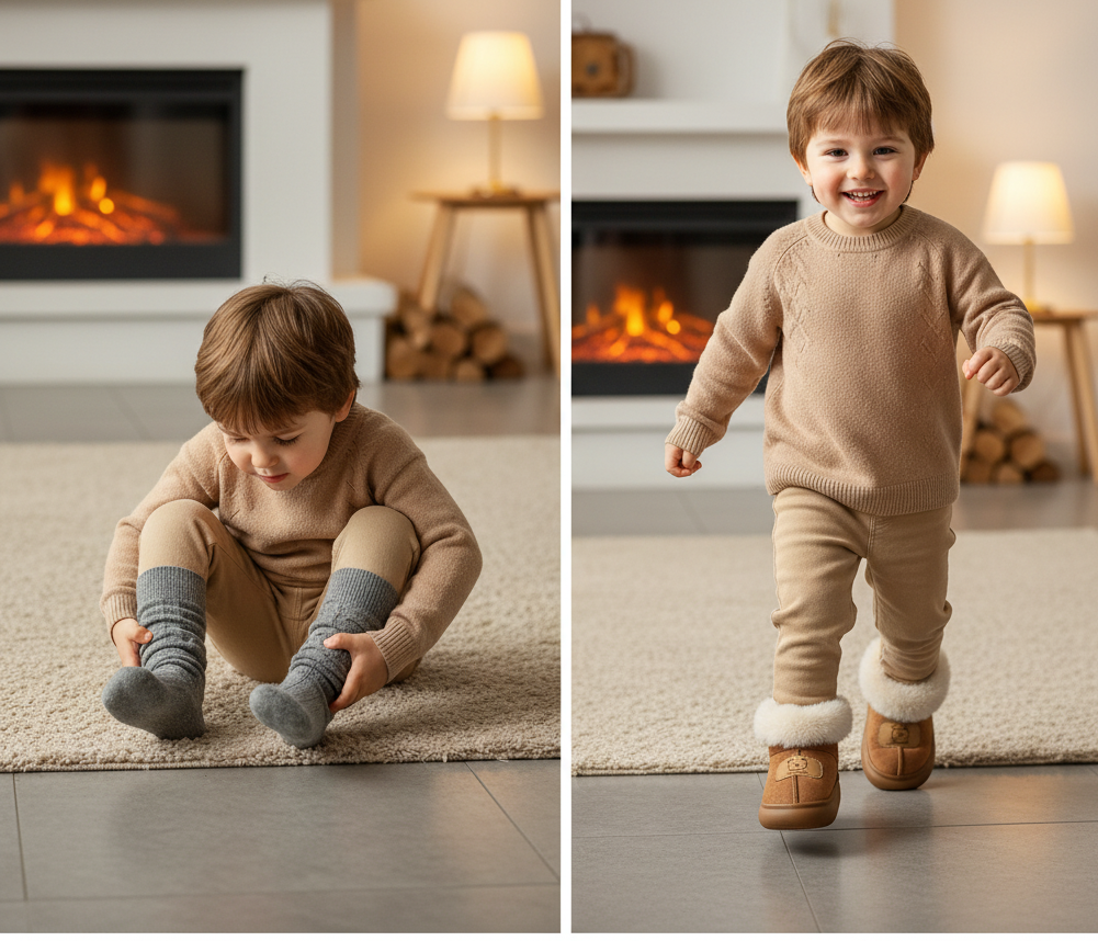 Cute Cartoon Winter Boots For Children Boy's Girl's Plush Boots Thick Warm Velvet Faux Fur Snow Boots For Toddler Kid's Boots